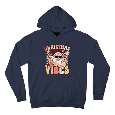 Vintage Groovy Santa Claus Christmas Vibes Hoodie