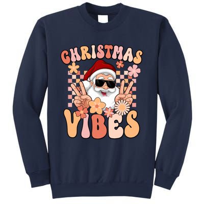 Vintage Groovy Santa Claus Christmas Vibes Sweatshirt