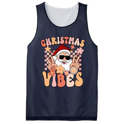 Vintage Groovy Santa Claus Christmas Vibes Mesh Reversible Basketball Jersey Tank