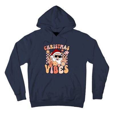 Vintage Groovy Santa Claus Christmas Vibes Tall Hoodie