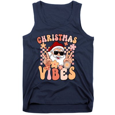 Vintage Groovy Santa Claus Christmas Vibes Tank Top