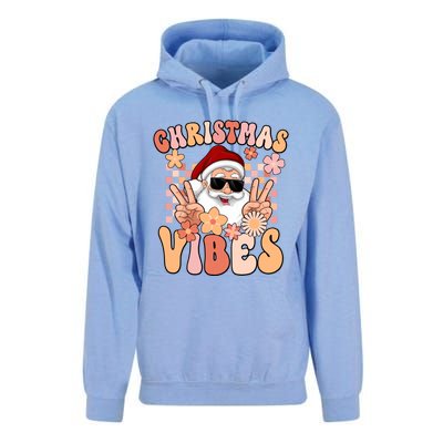 Vintage Groovy Santa Claus Christmas Vibes Unisex Surf Hoodie