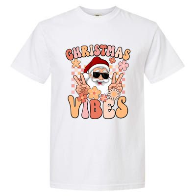 Vintage Groovy Santa Claus Christmas Vibes Garment-Dyed Heavyweight T-Shirt