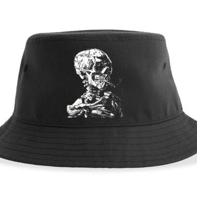 Van Gogh Skull Cigarette Halloween Costume Sustainable Bucket Hat