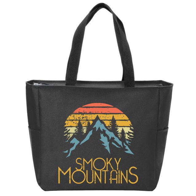 Vintage Great Smoky Mountains National Park Zip Tote Bag
