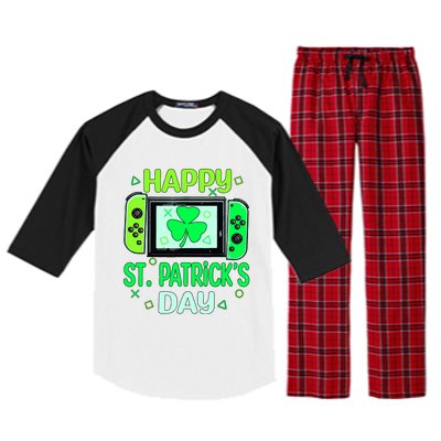 Video Gamer Shamrock Happy St Patricks Day Go Lucky Raglan Sleeve Pajama Set