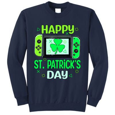 Video Gamer Shamrock Happy St Patricks Day Go Lucky Tall Sweatshirt