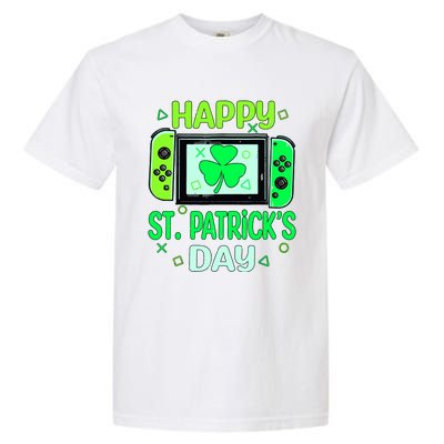 Video Gamer Shamrock Happy St Patricks Day Go Lucky Garment-Dyed Heavyweight T-Shirt