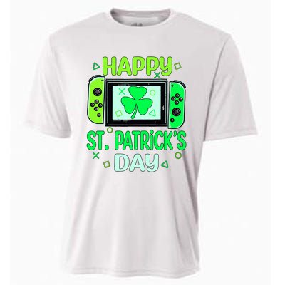 Video Gamer Shamrock Happy St Patricks Day Go Lucky Cooling Performance Crew T-Shirt