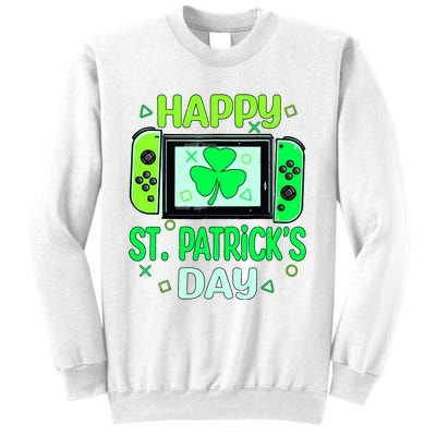 Video Gamer Shamrock Happy St Patricks Day Go Lucky Sweatshirt