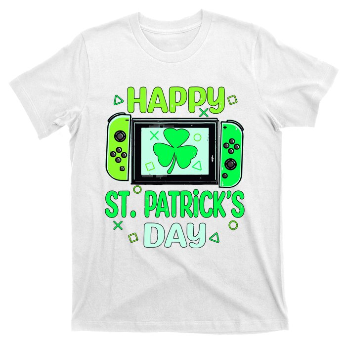 Video Gamer Shamrock Happy St Patricks Day Go Lucky T-Shirt