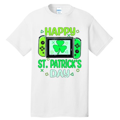 Video Gamer Shamrock Happy St Patricks Day Go Lucky Tall T-Shirt