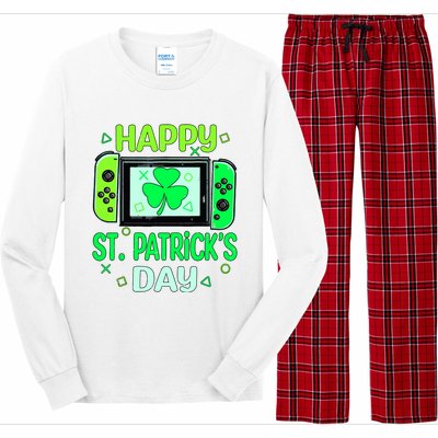 Video Gamer Shamrock Happy St Patricks Day Go Lucky Long Sleeve Pajama Set