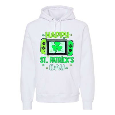 Video Gamer Shamrock Happy St Patricks Day Go Lucky Premium Hoodie