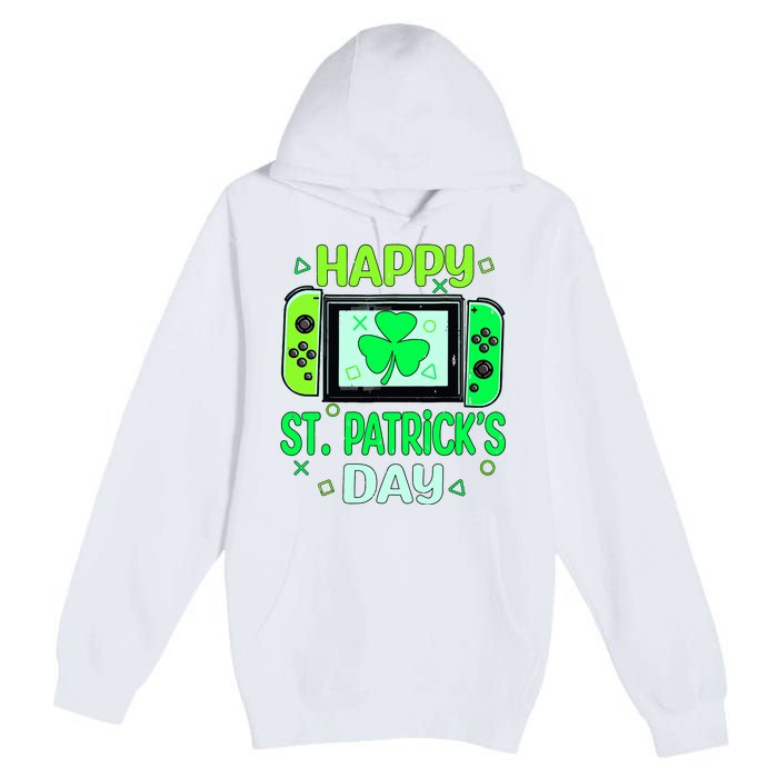 Video Gamer Shamrock Happy St Patricks Day Go Lucky Premium Pullover Hoodie