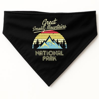 Vintage Great Smoky Mountains National Park Mountain USA-Made Doggie Bandana