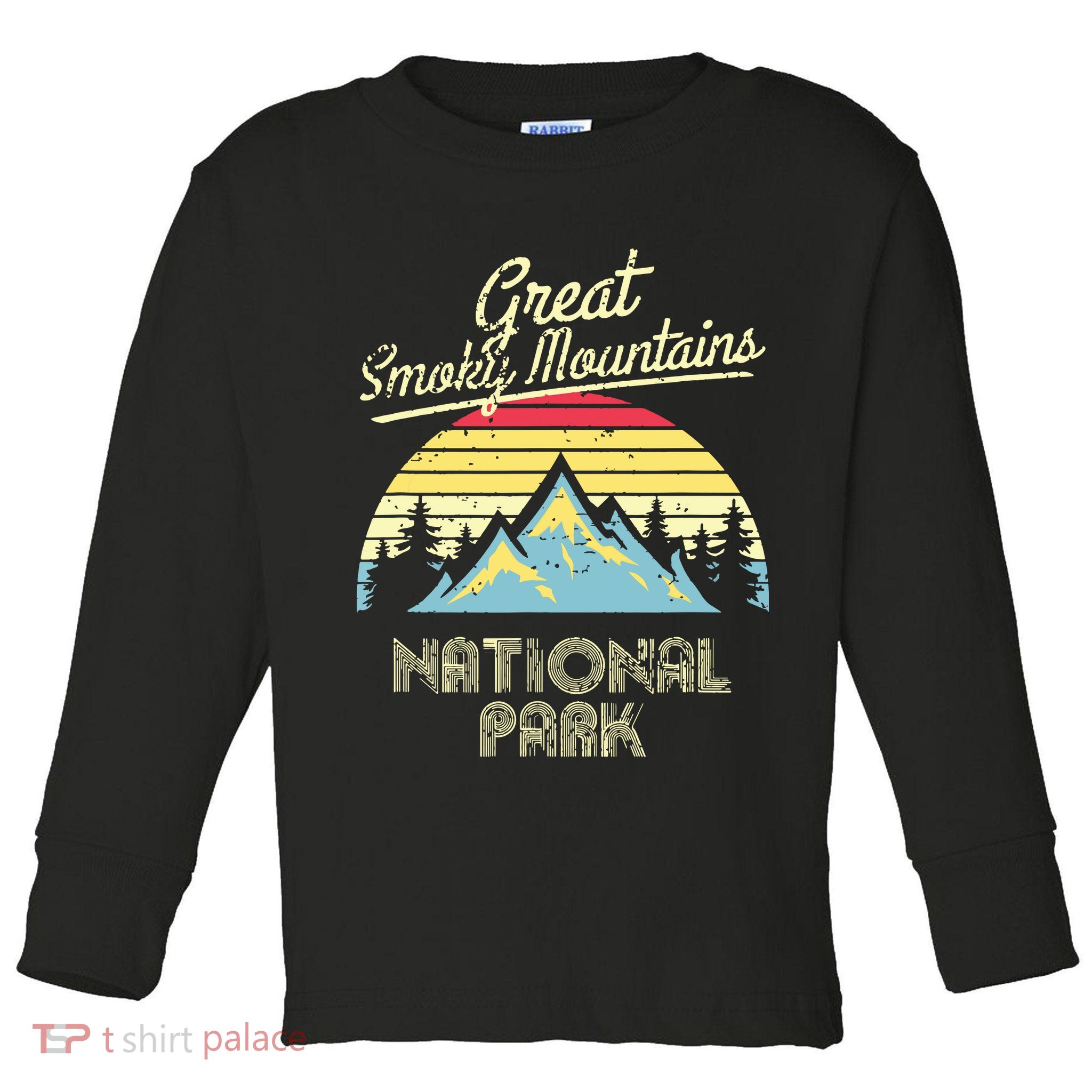 Vintage Great Smoky Mountains National Park Mountain Toddler Long Sleeve Shirt