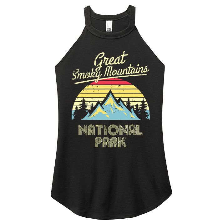 Vintage Great Smoky Mountains National Park Mountain Women's Perfect Tri Rocker Tank