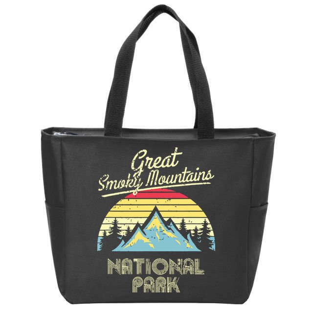 Vintage Great Smoky Mountains National Park Mountain Zip Tote Bag