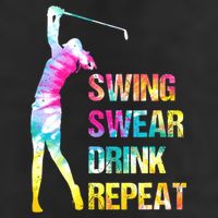 Vintage Golf Swing Swear Drink Repeat Funny Hat