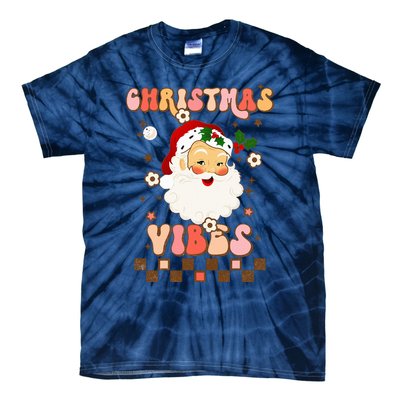 Vintage Groovy Santa Claus Christmas Vibes  Tie-Dye T-Shirt