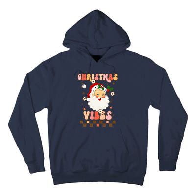 Vintage Groovy Santa Claus Christmas Vibes  Tall Hoodie