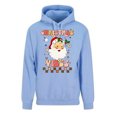 Vintage Groovy Santa Claus Christmas Vibes  Unisex Surf Hoodie