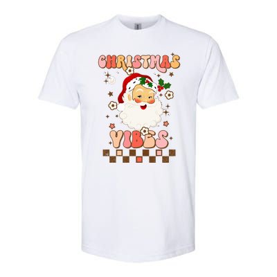 Vintage Groovy Santa Claus Christmas Vibes  Softstyle CVC T-Shirt