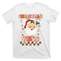 Vintage Groovy Santa Claus Christmas Vibes  T-Shirt