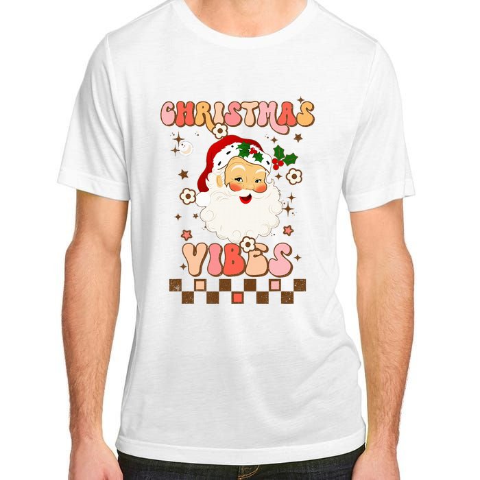 Vintage Groovy Santa Claus Christmas Vibes  Adult ChromaSoft Performance T-Shirt