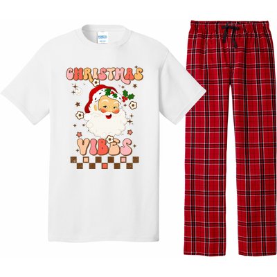 Vintage Groovy Santa Claus Christmas Vibes  Pajama Set