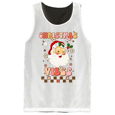 Vintage Groovy Santa Claus Christmas Vibes  Mesh Reversible Basketball Jersey Tank