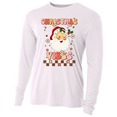 Vintage Groovy Santa Claus Christmas Vibes  Cooling Performance Long Sleeve Crew