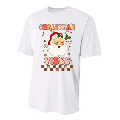 Vintage Groovy Santa Claus Christmas Vibes  Performance Sprint T-Shirt