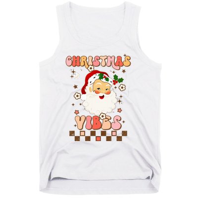 Vintage Groovy Santa Claus Christmas Vibes  Tank Top