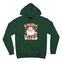 Vintage Groovy Santa Claus Christmas Vibes Hoodie