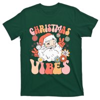 Vintage Groovy Santa Claus Christmas Vibes T-Shirt