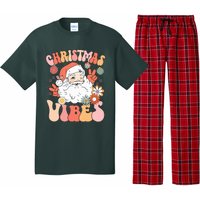 Vintage Groovy Santa Claus Christmas Vibes Pajama Set