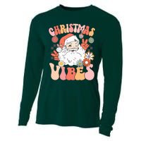 Vintage Groovy Santa Claus Christmas Vibes Cooling Performance Long Sleeve Crew