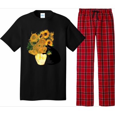 Van Gogh Sunflowers Plus One Cat Pajama Set