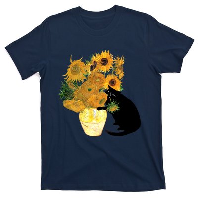 Van Gogh Sunflowers Plus One Cat T-Shirt