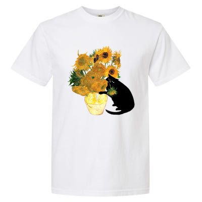 Van Gogh Sunflowers Plus One Cat Garment-Dyed Heavyweight T-Shirt