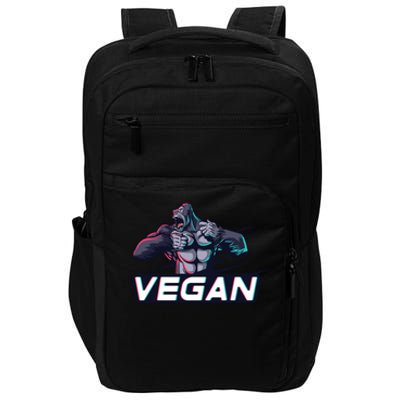 Vegan Gorilla Strong Strength Raw Plant Power Gym Workout Cool Gift Impact Tech Backpack