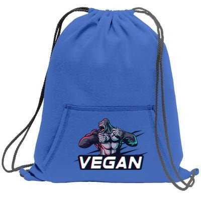 Vegan Gorilla Strong Strength Raw Plant Power Gym Workout Cool Gift Sweatshirt Cinch Pack Bag