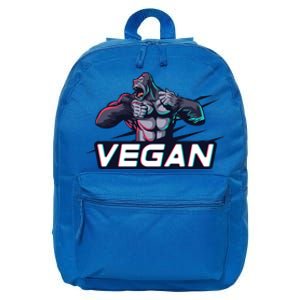 Vegan Gorilla Strong Strength Raw Plant Power Gym Workout Cool Gift 16 in Basic Backpack