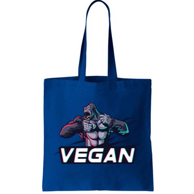 Vegan Gorilla Strong Strength Raw Plant Power Gym Workout Cool Gift Tote Bag