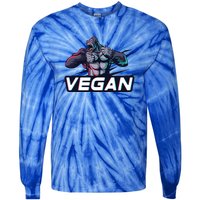 Vegan Gorilla Strong Strength Raw Plant Power Gym Workout Cool Gift Tie-Dye Long Sleeve Shirt