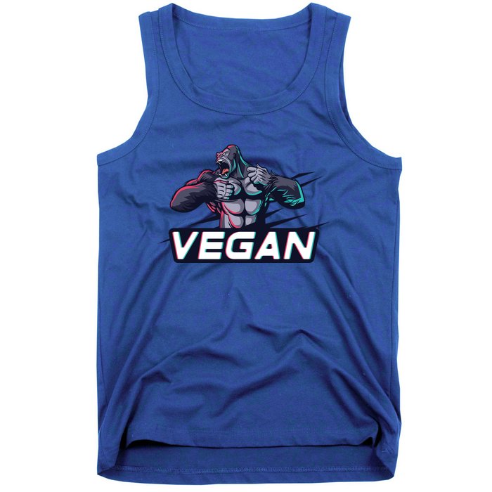 Vegan Gorilla Strong Strength Raw Plant Power Gym Workout Cool Gift Tank Top