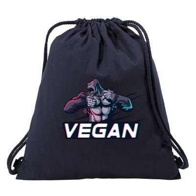 Vegan Gorilla Strong Strength Raw Plant Power Gym Workout Cool Gift Drawstring Bag