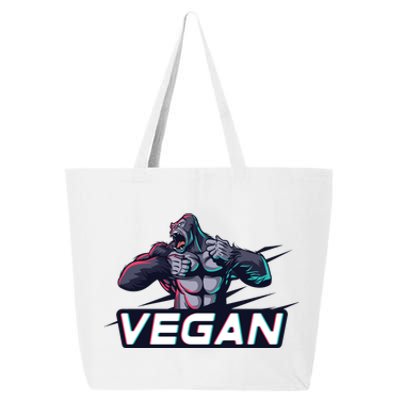 Vegan Gorilla Strong Strength Raw Plant Power Gym Workout Cool Gift 25L Jumbo Tote